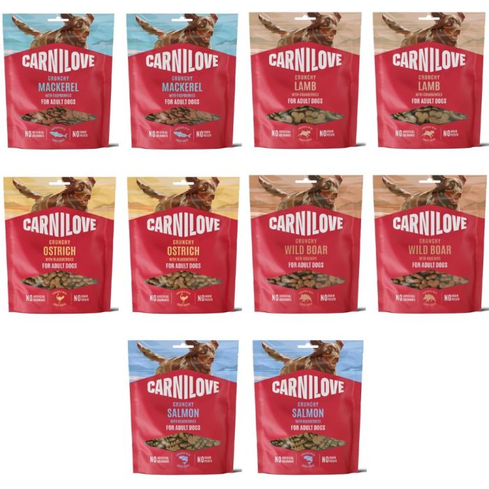 CARNILOVE Dog Crunchy Snack Mix Smaków 10x200g chrupiące przysmaki dla dorosłych psów