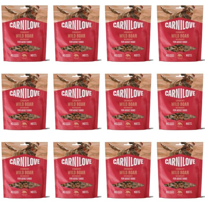 CARNILOVE Dog Crunchy Snack Wild Boar 12x200g chrupiące przysmaki z dzikiem dla dorosłych psów