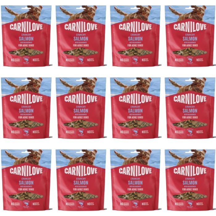 CARNILOVE Dog Crunchy Snack Salmon 12x200g chrupiące przysmaki z łososiem dla dorosłych psów