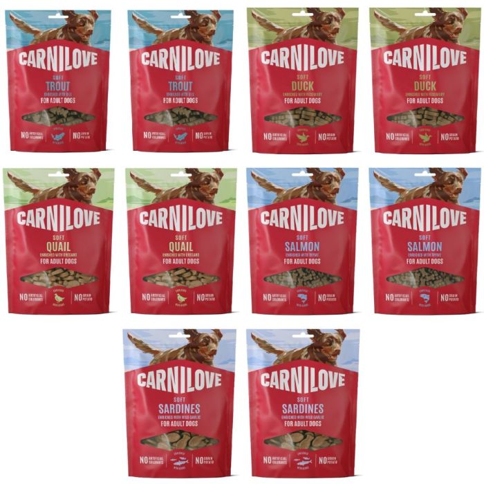 CARNILOVE Dog Soft Mix smaków 10x200g zestaw miękkich przysmaków dla dorosłych psów