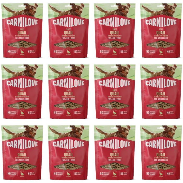 CARNILOVE Dog Soft Snack Quail 12x200g miękkie przysmaki z przepiórką dla dorosłych psów