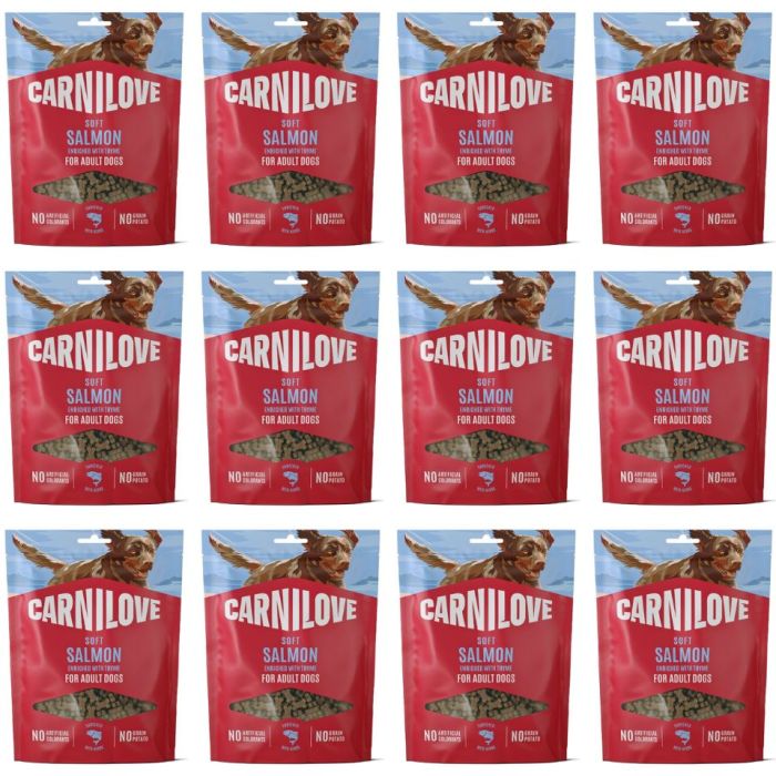 CARNILOVE Dog Soft Snack Salmon Small Bite 12x200g miękkie przysmaki z łososiem dla dorosłych psów