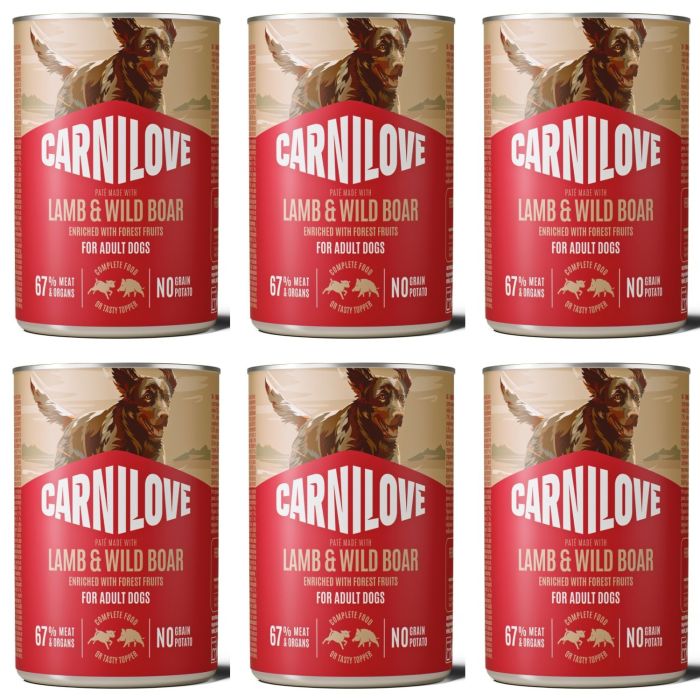 CARNILOVE Dog Can Lamb and Wildboar 6x400g pasztet z jagnięciną i dzikiem dla dorosłych psów
