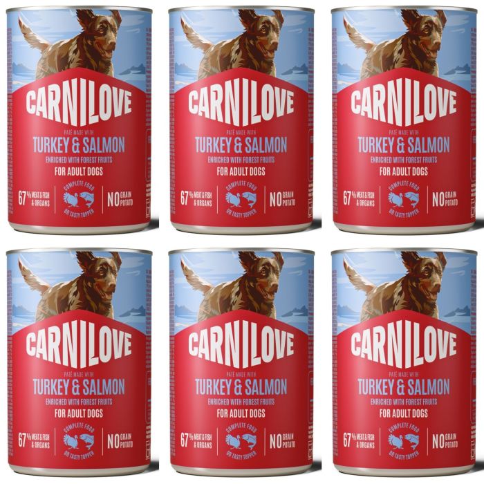 CARNILOVE Dog Can Turkey and Salmon 6x400g pasztet z indykiem i łososiem dla dorosłych psów