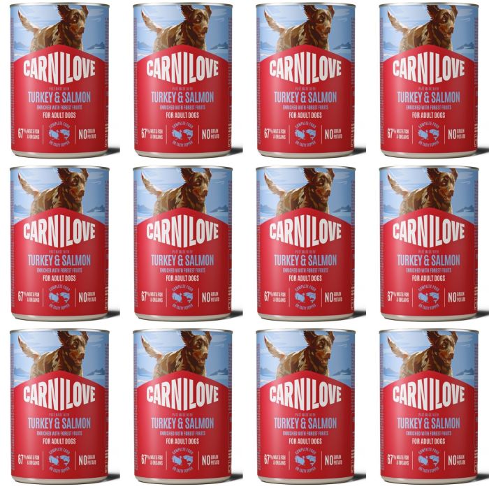 CARNILOVE Dog Can Turkey and Salmon 12x400g pasztet z indykiem i łososiem dla dorosłych psów