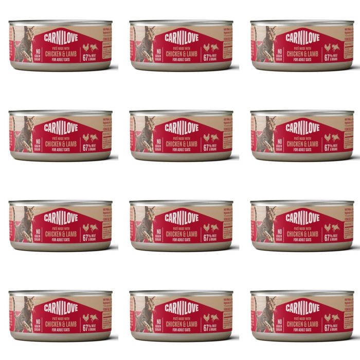 CARNILOVE Cat Can Paté Chicken and Lamb 12x100 g z kurczakiem i jagnięciną, pasztet dla kotów