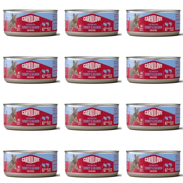 CARNILOVE Cat Can Paté Turkey and Salmon for Kittens 12x100 g z indykiem i łososiem, pasztet dla kociąt