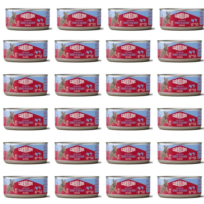 CARNILOVE Cat Can Paté Turkey and Salmon for Kittens 24x100 g z indykiem i łososiem, pasztet dla kociąt