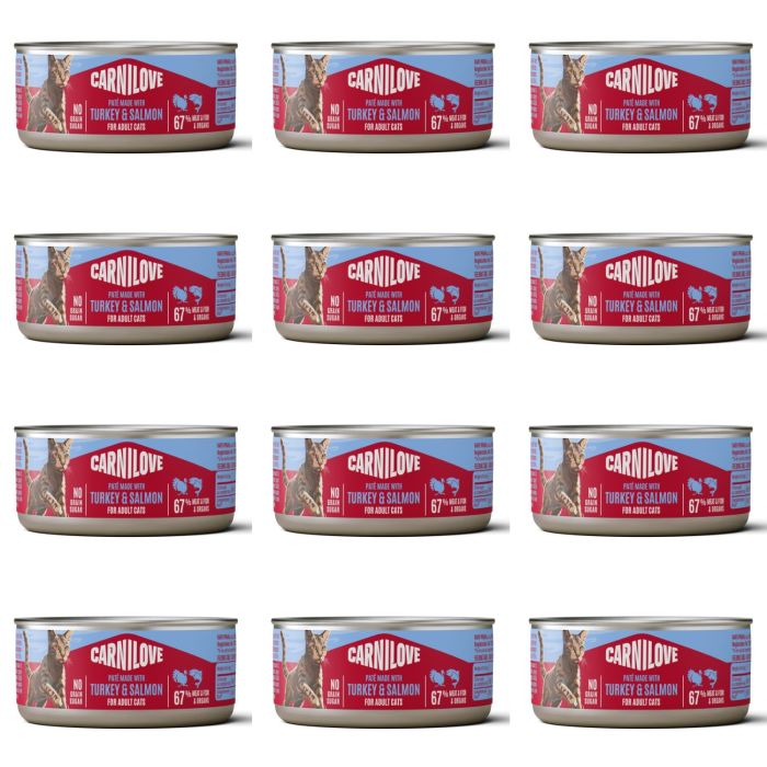 CARNILOVE Cat Can Paté Turkey and Salmon 12x100 g z indykiem i łososiem, pasztet dla kotów