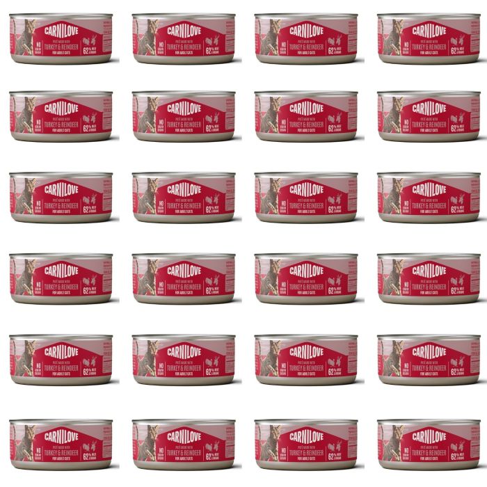 CARNILOVE Cat Can Paté Turkey and Reindeer 24x100 g z indykiem i reniferem, pasztet dla kotów