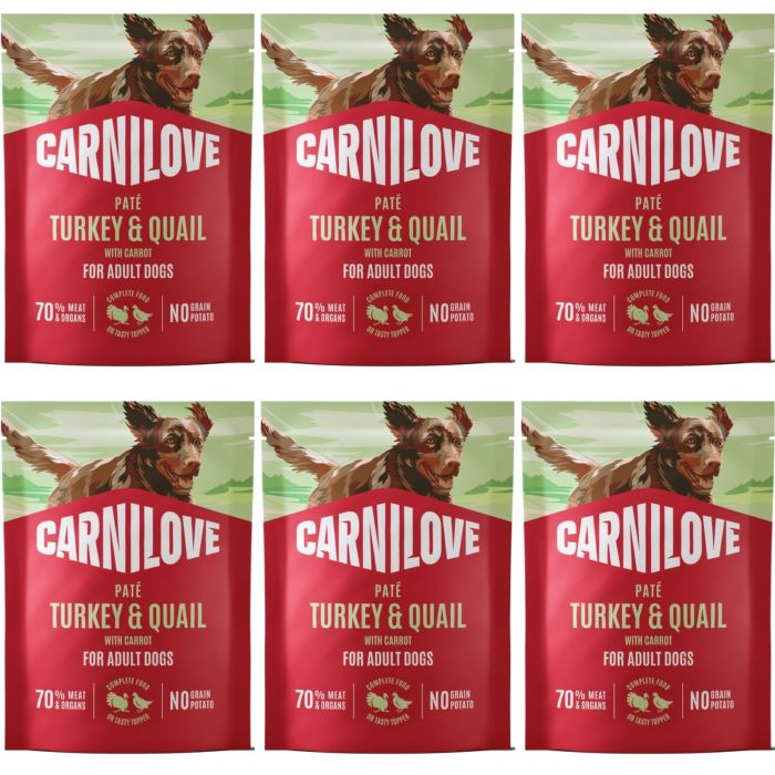 CARNILOVE Dog Pouch Turkey and Quial 6x300g karma mokra indyk i przepiórka dla dorosłych psów