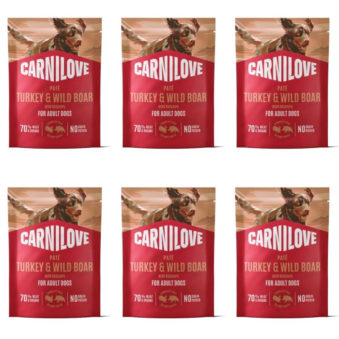CARNILOVE Dog Pouch Turkey and Wildboar 6x300g karma mokra indyk i dzik dla dorosłych psów