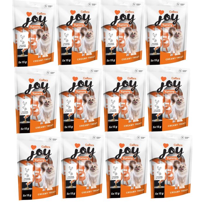 CALIBRA Joy Cat Yummy Chicken and Shrimp Treat 60x15 g z kurczakiem i krewetkami, kremowa pasta dla kotów