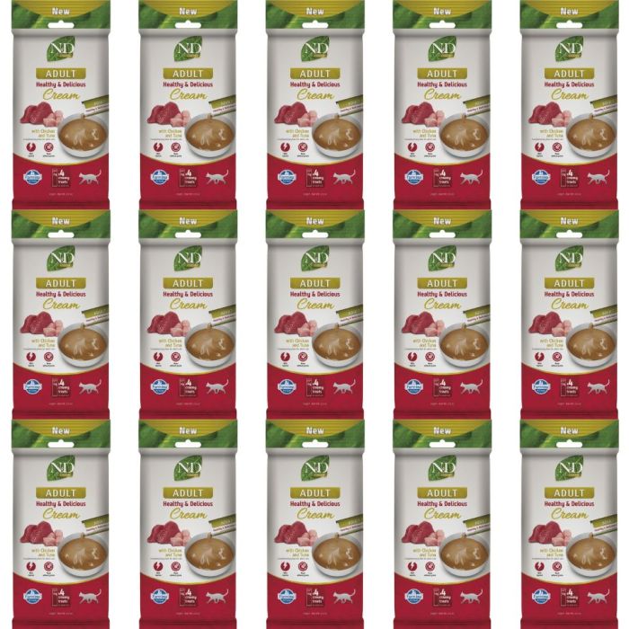 FARMINA N&D Prime Cat Creamy Chicken and Tuna 15x60 g z kurczakiem i tuńczykiem, kremowa przysmak dla kotów