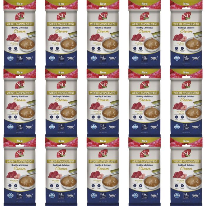 FARMINA N&D Quinoa Cat Weight Management Cream Chicken and Tuna 15x60 g z kurczakiem i tuńczykiem, kremowy przysmak dla kotów z nadwagą