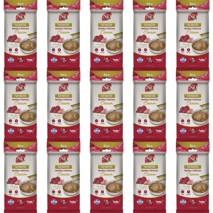 FARMINA N&D Quinoa Cat Senior Cream Chicken and Tuna 15x60 g z kurczakiem i tuńczykiem, kremowy przysmak dla starszych kotów