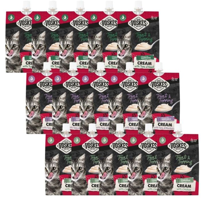 VOSKES Cream Mix smaków 15x90 g krem dla kotów
