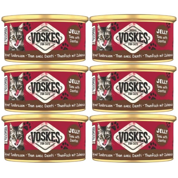 VOSKES Jelly Tuna with Dentex 6x85 g 100% tuńczyk z kielczakiem w galaretce, karma uzupełniająca dla kota