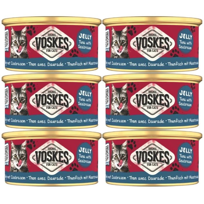 VOSKES Jelly Tuna with Seabream 6x85 g 100% tuńczyk z doradą w galaretce, karma uzupełniająca dla kota