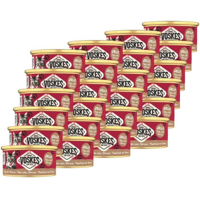 VOSKES Jelly Tuna with Shirasu 24x85 g 100% tuńczyk z sardelą w galaretce, karma uzupełniająca dla kota