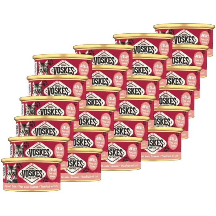 VOSKES Jelly Tuna with Salmon 24x85 g 100% tuńczyk z łososiem w galaretce, karma uzupełniająca dla kota