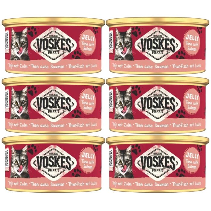 VOSKES Jelly Tuna with Salmon 6x85 g 100% tuńczyk z łososiem w galaretce, karma uzupełniająca dla kota