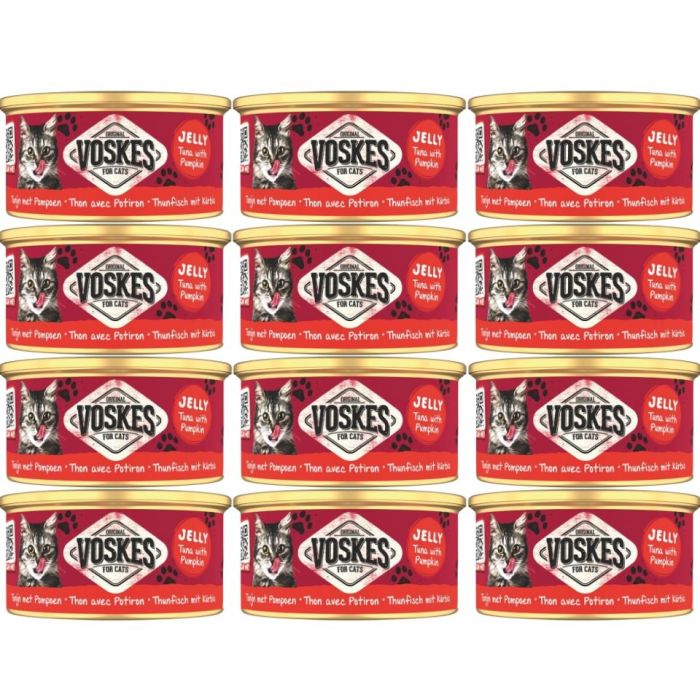 VOSKES Jelly Tuna with Pumpkin 12x85 g 100% tuńczyk z dynią w galaretce, karma uzupełniająca dla kota