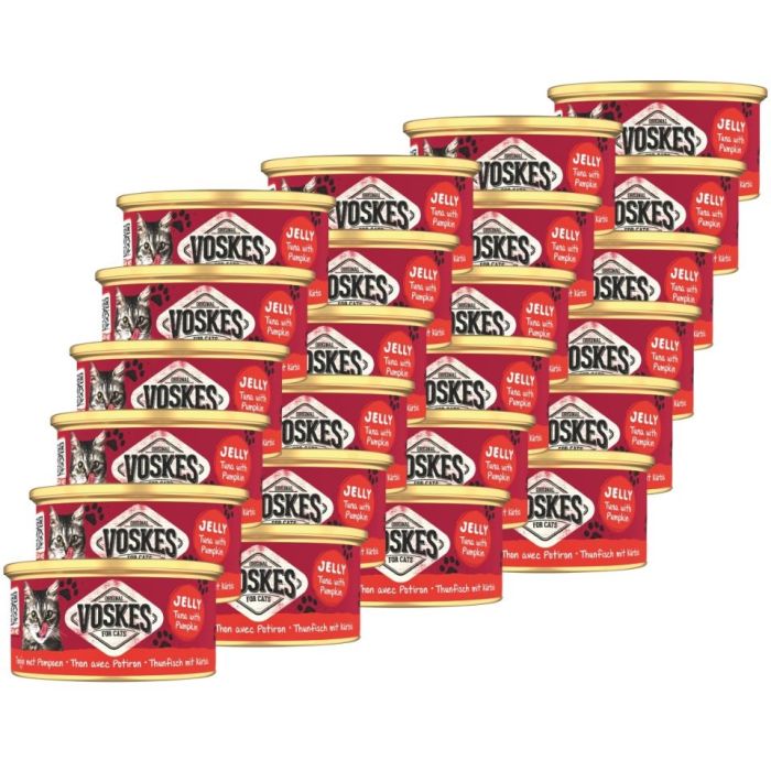VOSKES Jelly Tuna with Pumpkin 24x85 g 100% tuńczyk z dynią w galaretce, karma uzupełniająca dla kota