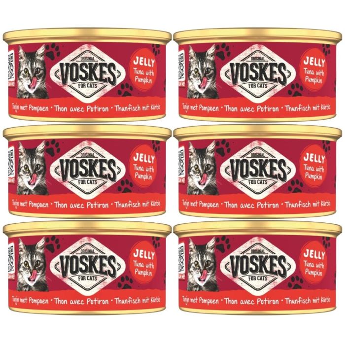 VOSKES Jelly Tuna with Pumpkin 6x85 g 100% tuńczyk z dynią w galaretce, karma uzupełniająca dla kota