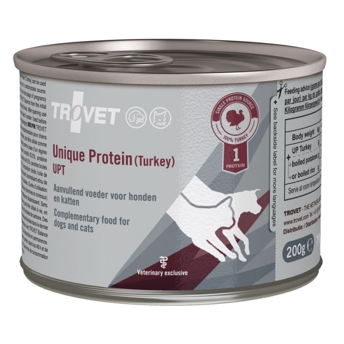 TROVET Unique Protein Turkey UPT dla psa i kota indyk 12x200 g
