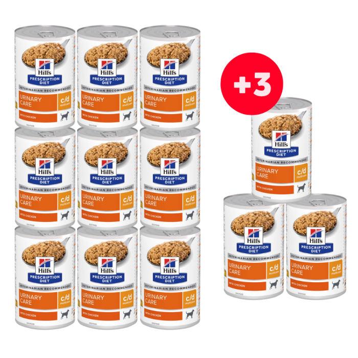 HILL'S Prescripition Diet Canine c/d Multicare 9x370g + 3 puszki GRATIS!