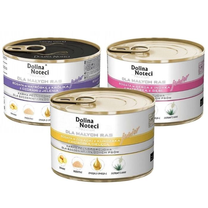 DOLINA NOTECI Junior Premium Mix smaków dla psów ras małych 12x185g