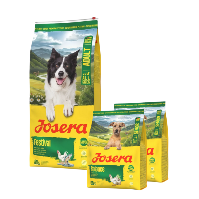 JOSERA Festival 12,5kg dla wybrednych psów z pysznym sosem + 2x900g karmy GRATIS