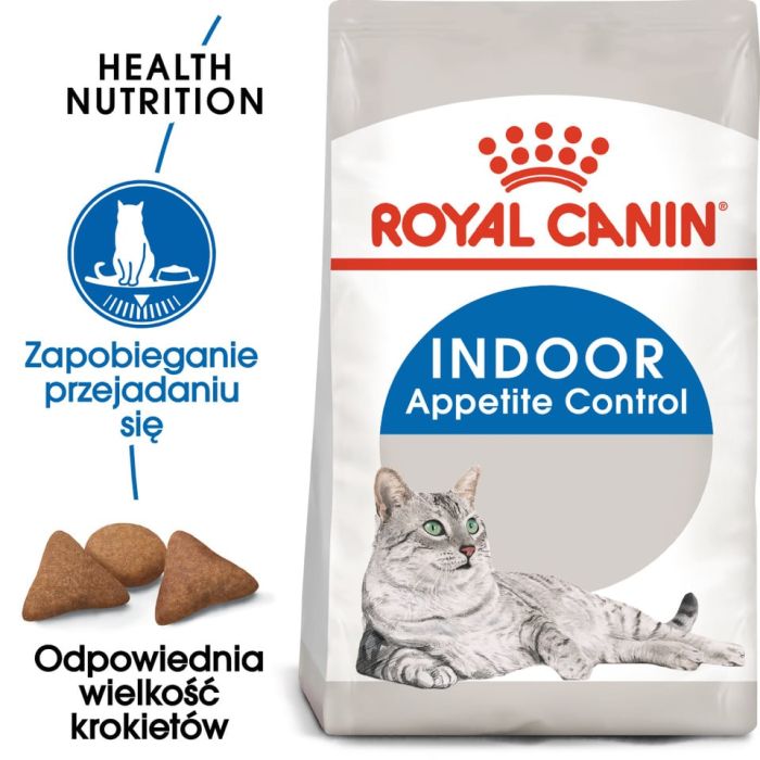 ROYAL CANIN Indoor Apetite Control 4x2 kg karma sucha dla kotów dorosłych, przebywających wyłącznie w domu, domagających się jedzenia