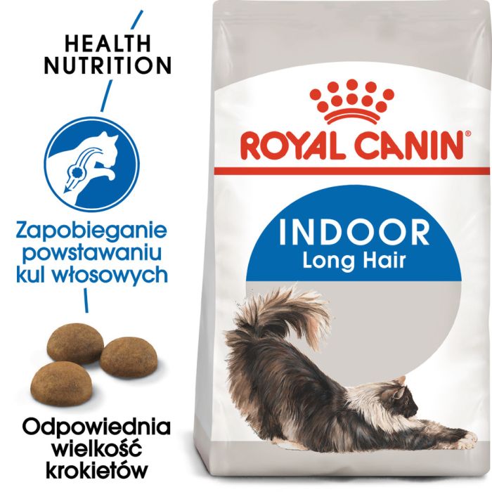 ROYAL CANIN Indoor Long Hair 6x400 g karma sucha dla kotów dorosłych, długowłose, przebywających wyłącznie w domu