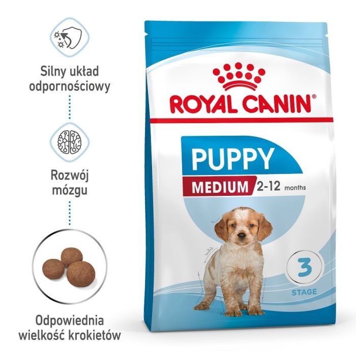 ROYAL CANIN Medium Puppy 2x1 kg karma sucha dla szczeniąt, od 2 do 12 miesiąca, ras średnich