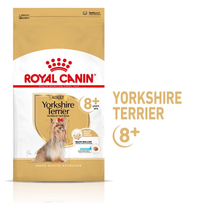 ROYAL CANIN Yorkshire Terrier 8+ Adult 4x1,5 kg karma sucha dla dojrzałych psów rasy yorkshire terrier, powyżej 8 roku życia