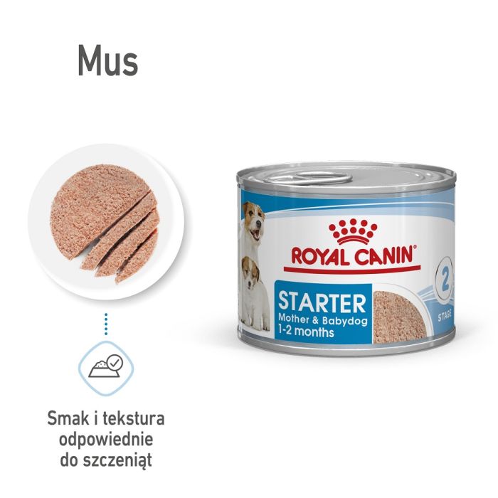 ROYAL CANIN Starter Mousse Mother & Babydog 24x195 g karma mokra - mus, dla suk w czasie ciąży, laktacji oraz szczeniąt