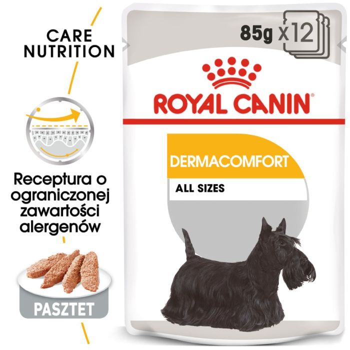 ROYAL CANIN Dermacomfort karma mokra - pasztet dla psów dorosłych o wrażliwej skórze, skłonnej do podrażnień 24 x 85 g