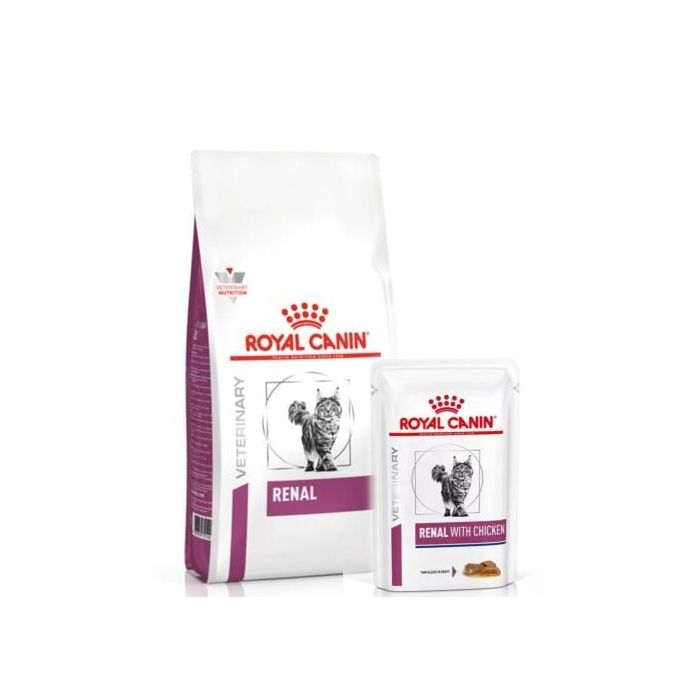 ROYAL CANIN Renal Feline 4 kg sucha karma + karma mokra Renal Feline kurczak 12 x 85g