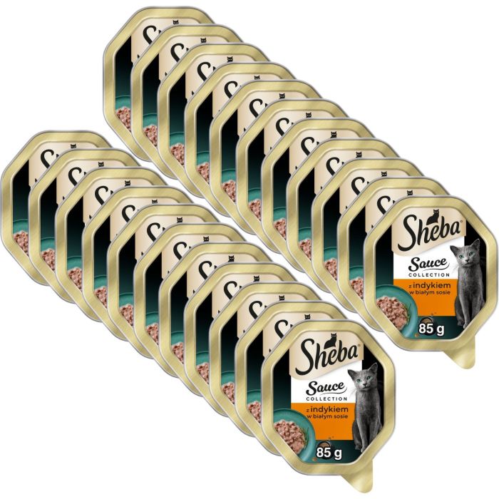 SHEBA Sauce Collection z indykiem w białym sosie 22x85 g mokra karma dla kotów