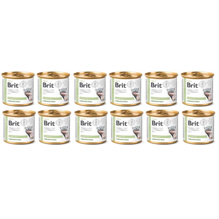 BRIT Veterinary Diet Diabetes Lamb & Pea na cukrzycę dla kota 12x200 g