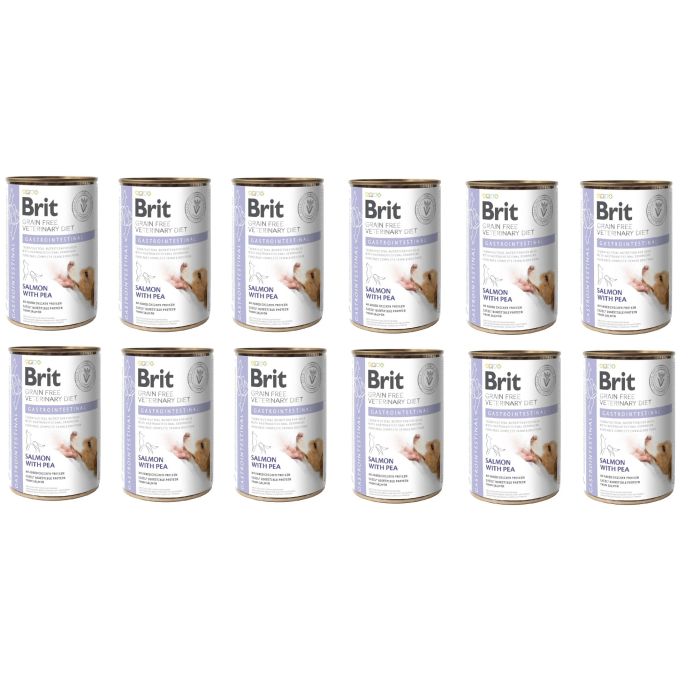 BRIT Veterinary Diet Gastrointestinal Salmon&Pea karma na wrażliwy układ pokarmowy dla psa 12x400 g