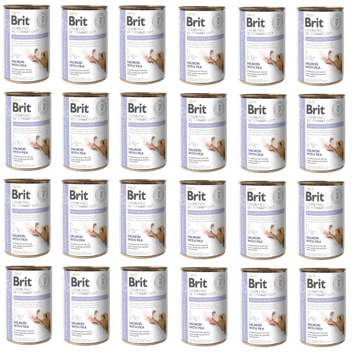 BRIT Veterinary Diet Gastrointestinal Salmon&Pea karma na wrażliwy układ pokarmowy dla psa 24x400 g