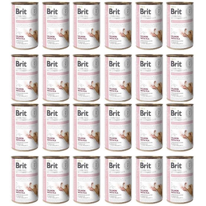 BRIT Veterinary Diet Hypoallergenic Salmon&Pea karma na alergię dla psa 24x400 g