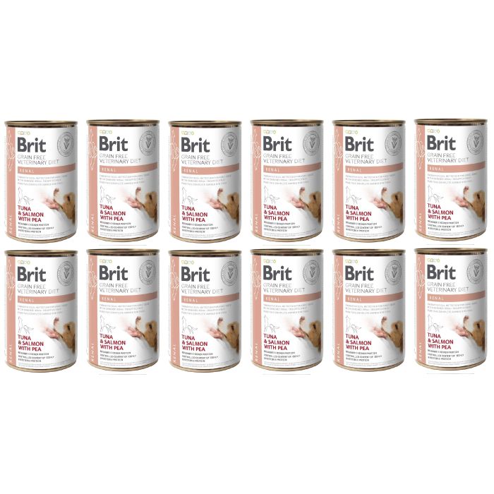 BRIT Veterinary Diet Renal Tuna&Salmon&Pea karma na nerki dla psa 12x400 g