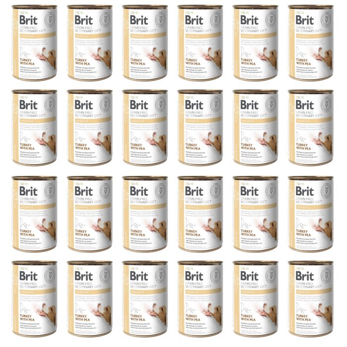 BRIT Veterinary Diet Hepatic Turkey&Pea karma na schorzenia wątroby dla psa 24x400 g