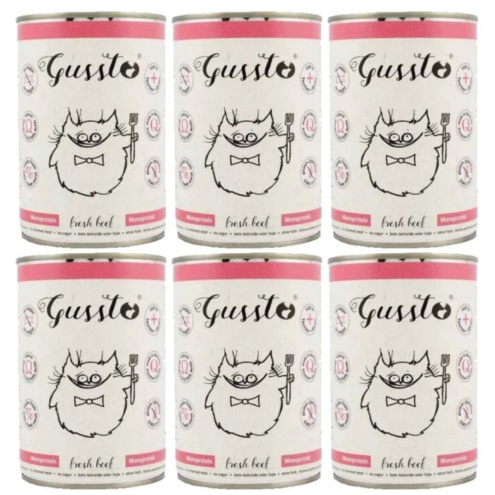 GUSSTO Cat Fresh Beef mokra karma dla kotów świeża wołowina 6x400 g