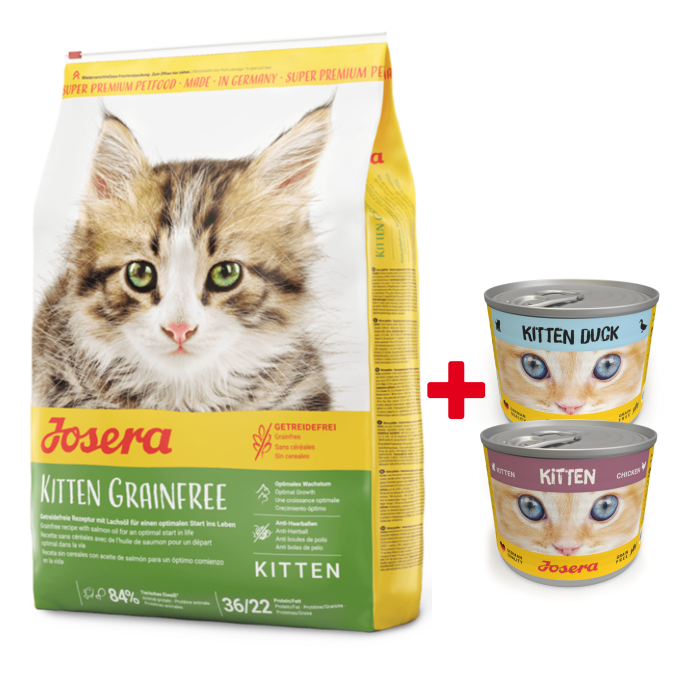 JOSERA Kitten GrainFree Sucha karma dla kociąt 10 kg + 2 x puszka kitten mix 200 g GRATIS