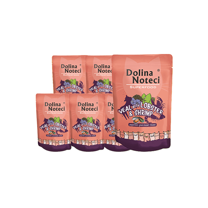 DOLINA NOTECI Superfood homar i krewetki mokra karma dla kotów 10x85 g